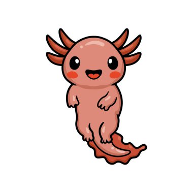 Şirin axolotl çizgi film vektör çizimi