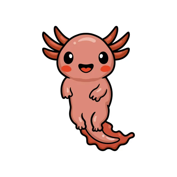 Niedliche Axolotl Cartoon Vektor Illustration — Stockvektor