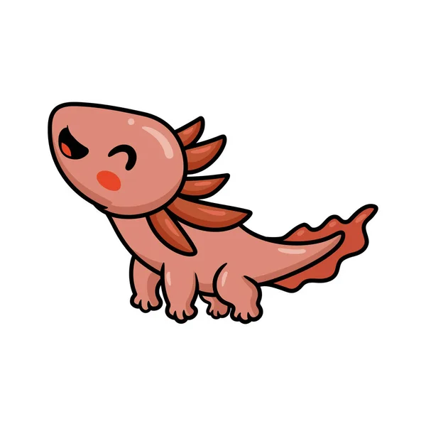 Cute Axolotl Cartoon Vector Illustration — Vetor de Stock