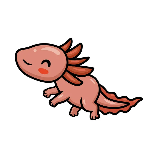 Cute Axolotl Cartoon Vector Illustration — Vetor de Stock