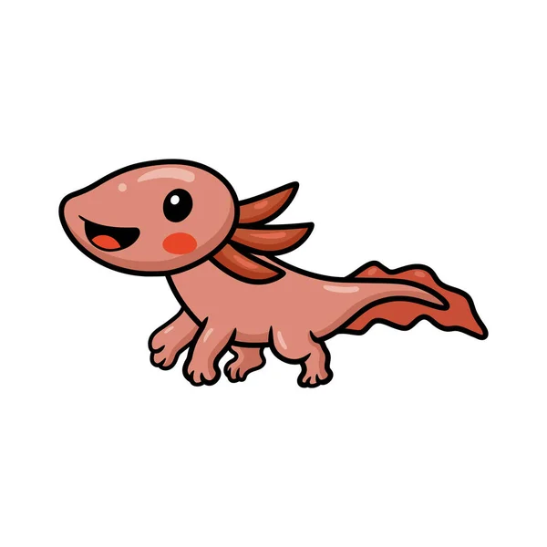 Lindo Axolotl Ilustración Vector Dibujos Animados — Vector de stock