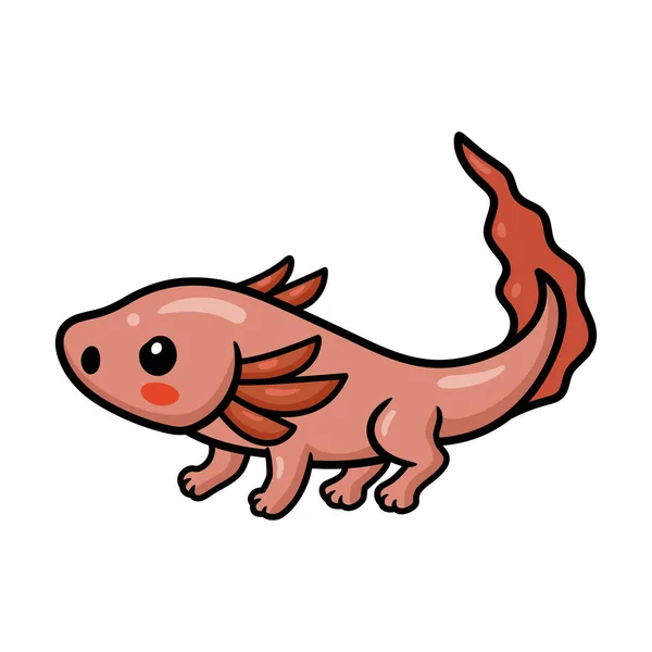Cute Axolotl Cartoon Vector Illustration — Vetor de Stock