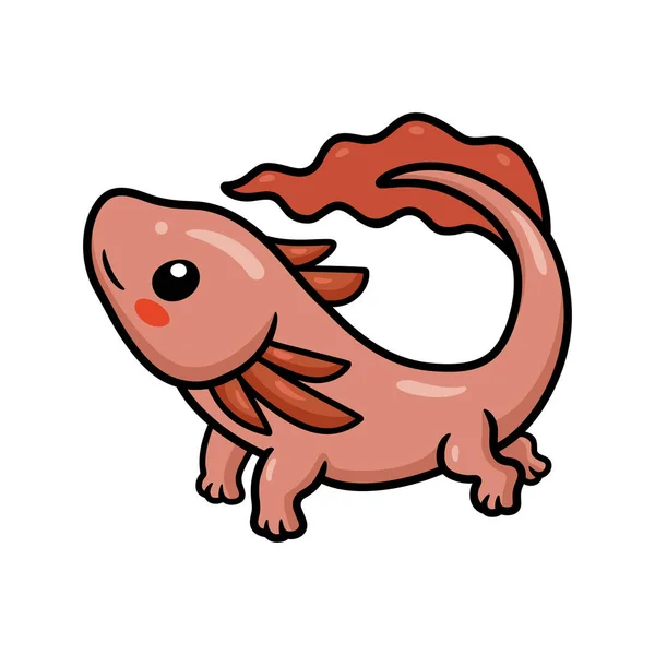 Ilustración Vectorial Ilustración Vectorial Dibujos Animados Axolotl Lindo — Vector de stock