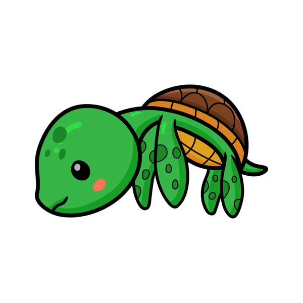 Illustration Vectorielle Mignon Petit Dessin Animé Tortue Natation — Image vectorielle