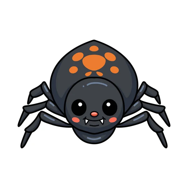 Vector Ilustración Lindo Pequeño Dibujo Animado Araña Negro — Vector de stock