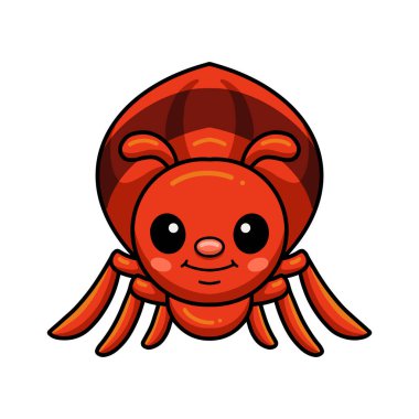 Şirin, küçük kırmızı karınca çizgi filminin Vektör İllüstrasyonu