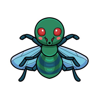 Şirin küçük ev sineği çizgi filminin vektör çizimi