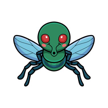 Şirin küçük ev sineği çizgi filminin vektör çizimi