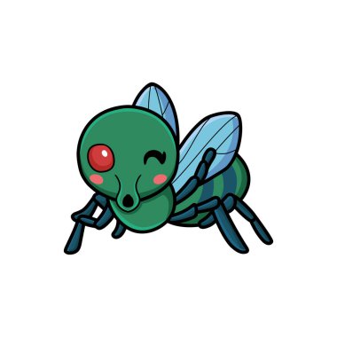 Şirin küçük ev sineği çizgi filminin vektör çizimi