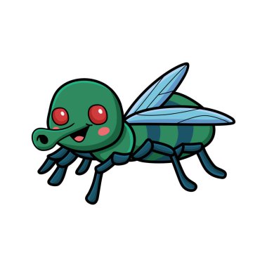 Şirin küçük ev sineği çizgi filminin vektör çizimi