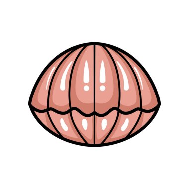 Küçük şirin istiridye çizgi film tasarımının vektör illüstrasyonu