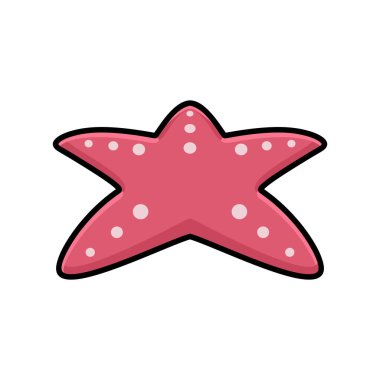 Şirin pembe denizyıldızı çizgi film tasarımının Vektör İllüstrasyonu