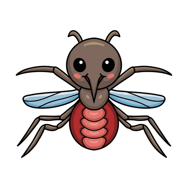 Ilustración Vectorial Diseño Dibujos Animados Lindo Mosquito — Vector de stock