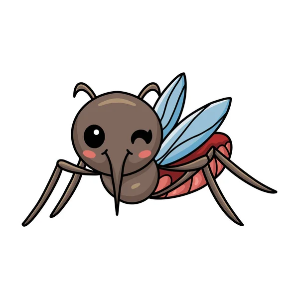 Ilustración Vectorial Diseño Dibujos Animados Lindo Mosquito — Vector de stock