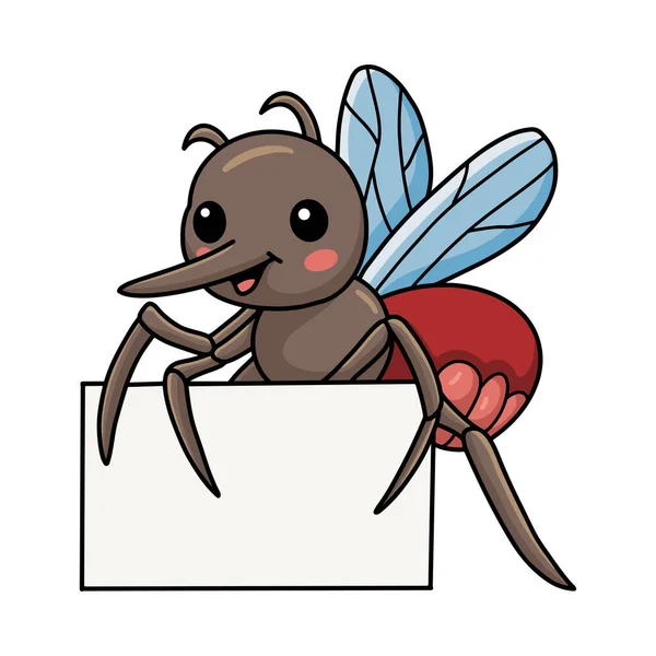 Εικονογράφηση Διάνυσμα Του Χαριτωμένο Μικρό Κουνούπι Κενό Σημάδι — Διανυσματικό Αρχείο