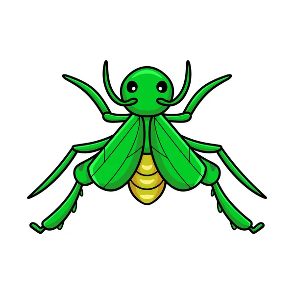 Vector Illustration Cute Little Mantis Cartoon Posing — Stock Vector