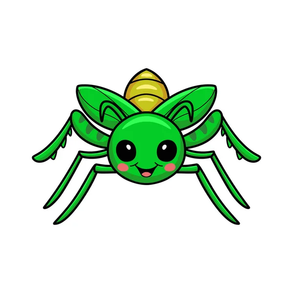 Vector Illustration Cute Little Mantis Cartoon Character — Stock Vector