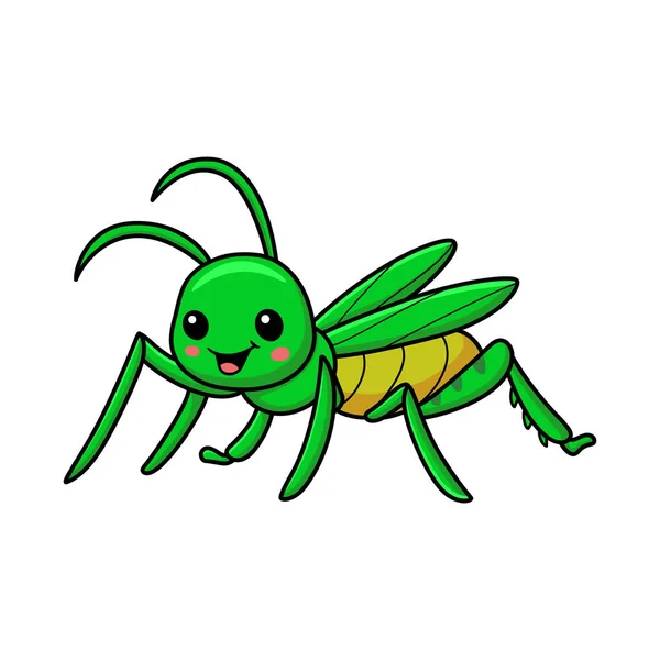 可爱小螳螂卡通人物的矢量图解 — 图库矢量图片