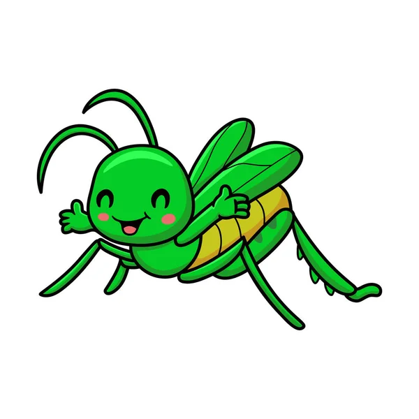 Illustration Vectorielle Mignon Petit Personnage Dessin Animé Mantis — Image vectorielle