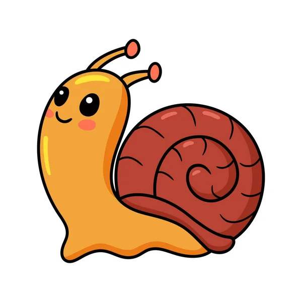 Vector Illustration Cute Little Snail Cartoon Character — Stock Vector