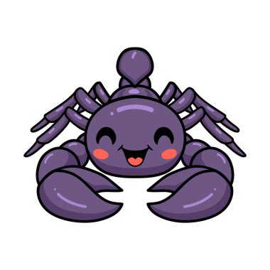 Şirin mor akrep çizgi film karakterinin vektör çizimi