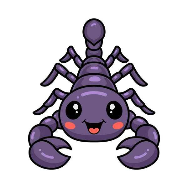 Illustrazione Vettoriale Del Personaggio Del Cartone Animato Carino Scorpione Viola — Vettoriale Stock