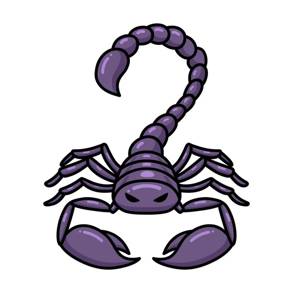 Illustrazione Vettoriale Del Personaggio Del Cartone Animato Carino Scorpione Viola — Vettoriale Stock