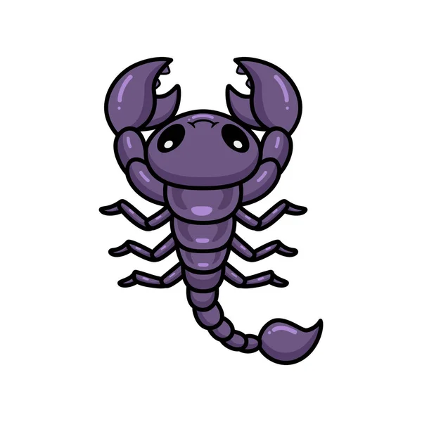 可爱紫色蝎子卡通人物的矢量图解 — 图库矢量图片