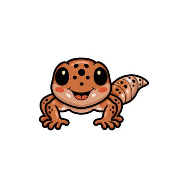 Sevimli leopar kertenkele çizgi film karakterinin vektör çizimi