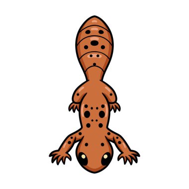 Sevimli leopar kertenkele çizgi film karakterinin vektör çizimi