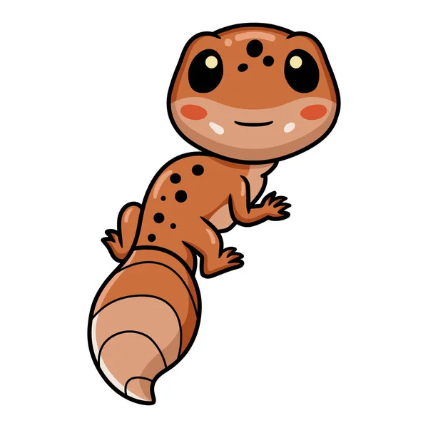 Ilustración Vectorial Lindo Personaje Dibujos Animados Gecko Leopardo — Archivo Imágenes Vectoriales