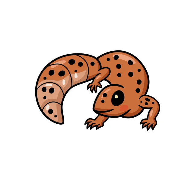 Vektorillustration Der Niedlichen Leopardengecko Cartoonfigur — Stockvektor