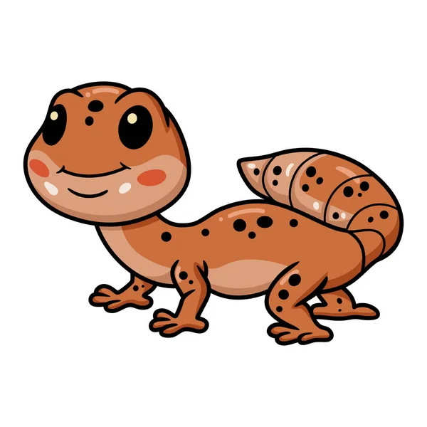 Ilustración Vectorial Lindo Personaje Dibujos Animados Gecko Leopardo — Archivo Imágenes Vectoriales