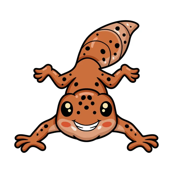 Illustration Vectorielle Mignon Léopard Gecko Personnage Dessin Animé — Image vectorielle