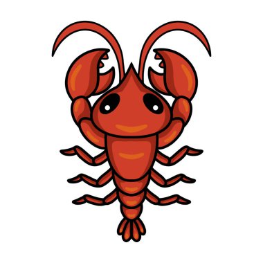 Tatlı ıstakoz çizgi film karakterinin vektör çizimi