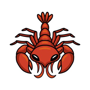 Tatlı ıstakoz çizgi film karakterinin vektör çizimi