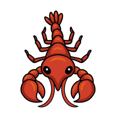 Tatlı ıstakoz çizgi film karakterinin vektör çizimi