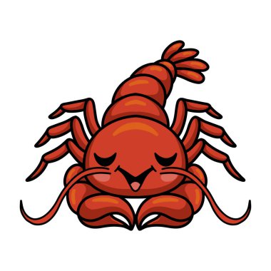 Uyuyan tatlı ıstakoz çizgi filminin vektör çizimi