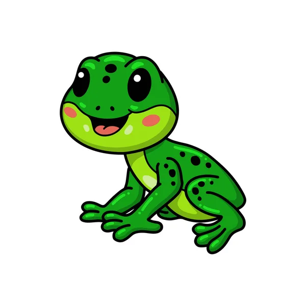 可爱小青蛙卡通人物的矢量图解 — 图库矢量图片