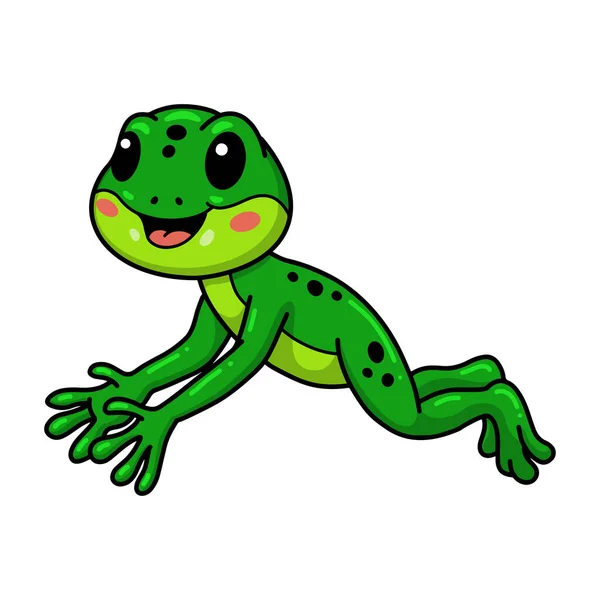 Vector Illustration Der Niedlichen Kleinen Frosch Cartoon Figur — Stockvektor