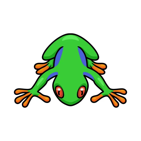 Wektor Ilustracja Cute Little Frog Postać Kreskówki — Wektor stockowy