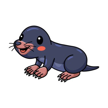 Küçük şirin köstebek çizgi film karakterinin vektör çizimi