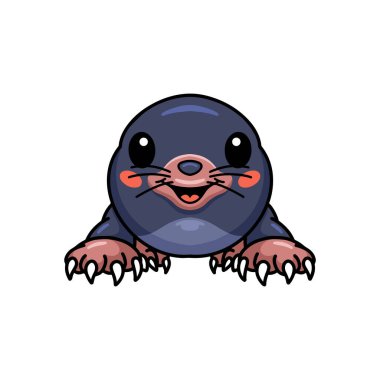 Küçük şirin köstebek çizgi film karakterinin vektör çizimi