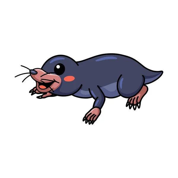 Vector Illustration Cute Little Mole Cartoon Character — Stock Vector