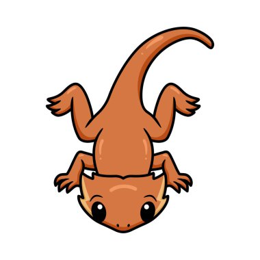 Küçük sevimli sakallı ejderha çizgi filminin vektör çizimi