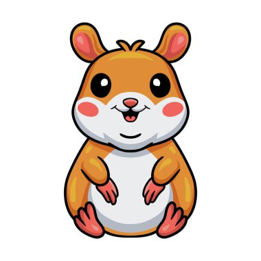 Küçük şirin hamster çizgi filminin vektör çizimi.