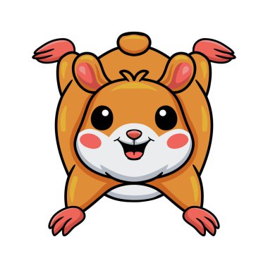 Küçük şirin hamster çizgi film karakterinin vektör çizimi