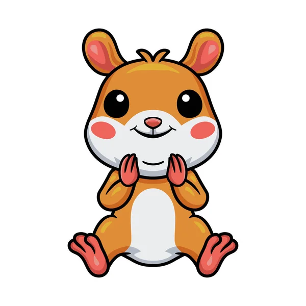 Ilustración Vectorial Lindo Poco Hamster Dibujos Animados Sentado — Archivo Imágenes Vectoriales