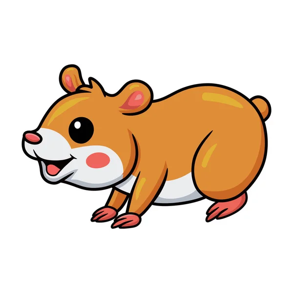 Ilustração Vetorial Personagem Desenho Animado Bonito Pequeno Hamster — Vetor de Stock