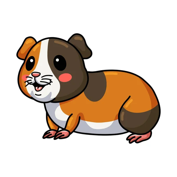 Vector Illustration Cute Little Guinea Pig Cartoon — Stock Vector